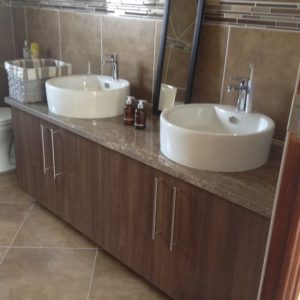 sink, wooden cabinets, bathroom, wood, modemole